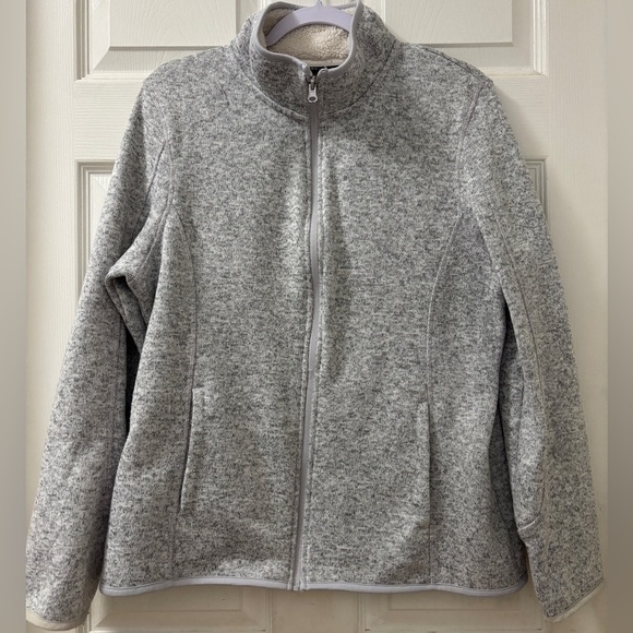 Swiss+Tech Women's Ivory Fleece Lined Zippered Gray Jacket XL - Picture 3 of 11